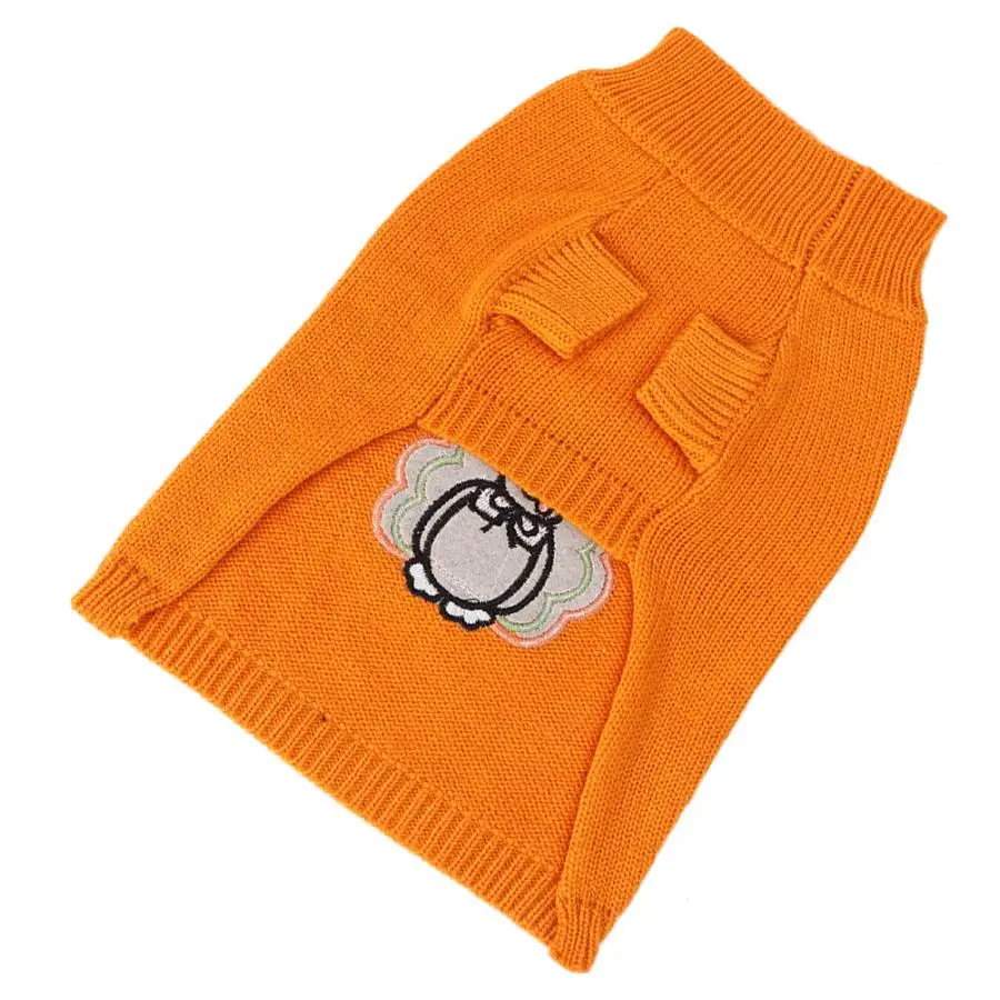 Свитер для собак оранжевый шерстяной свитер с рисунком снеговика Рождественский
