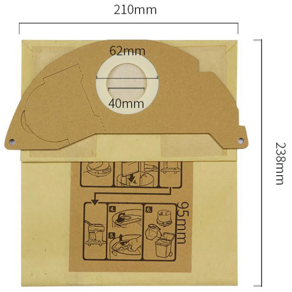 10 шт. фильтр для пыли бумажный пакет для KARCHER WD2250 A2004 A2054 MV2 робот пылесос запасные части Аксессуары