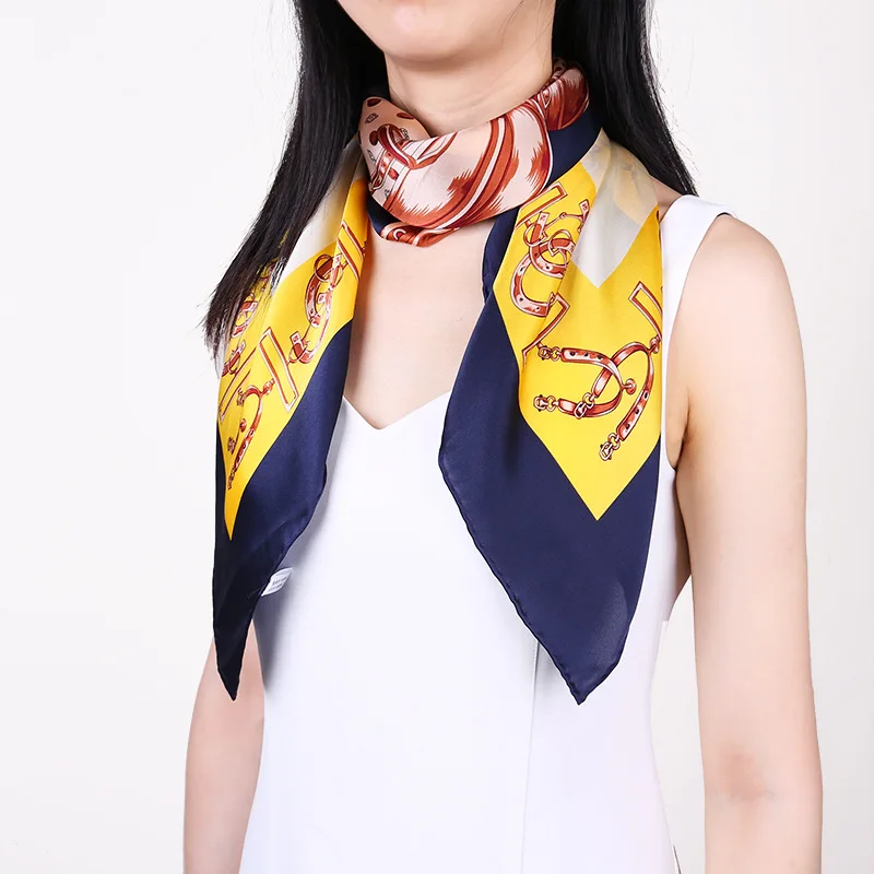 

35" 100% Silk Scarf Head Scarves for Women's Fashion Scarves Wraps Shawl Foulard Female Perfect Gifts