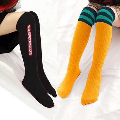 black+yellow 2 пара/лот, новые детские носки осенние длинные носки для маленьких девочек от 1 до 10 лет, хлопковые красивые Носки ярких цветов - Цвет: black+yellow