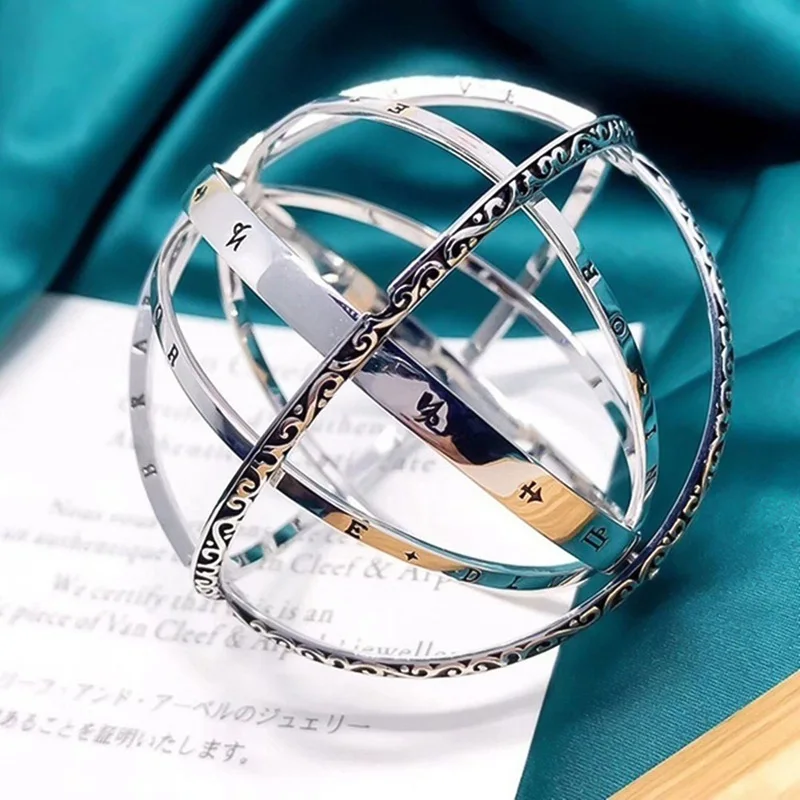 Creative Astronomical Ball Magic Spherical Bracelet Cosmic Couple Lover Jewelry Vintage Rotating Armillary Sphere Bangle