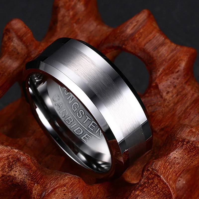Кольцо мужское из карбида вольфрама 8 мм без ржавчины|tungsten carbide ring|carbide ringring for |