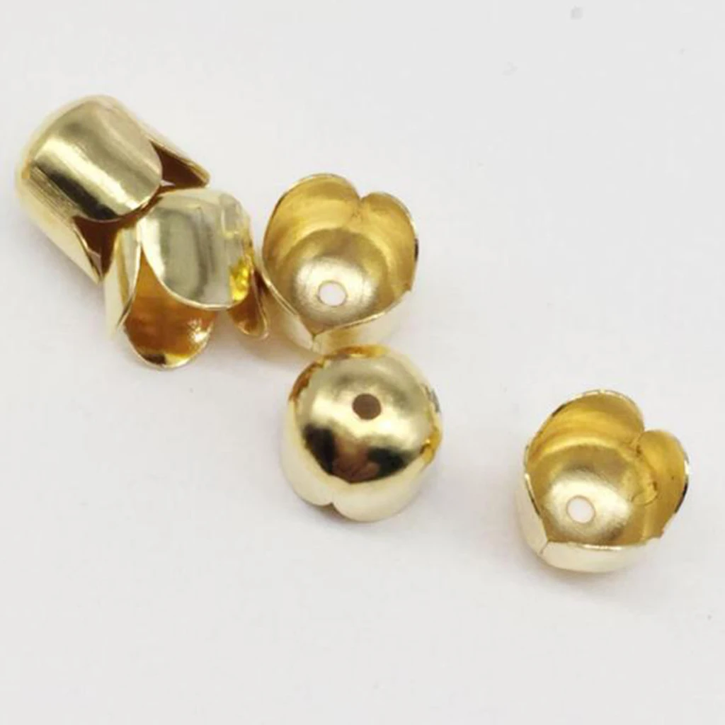 100 Pieces Leather Cord End Caps Tassel Caps Beads Covers For DIY Jewelry Making Findings,(8x8mm)