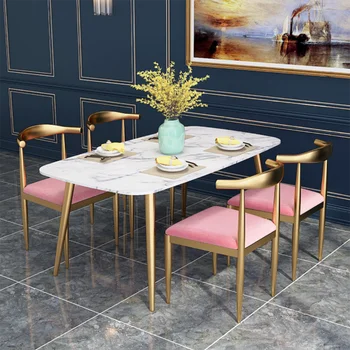 

Northern European Style Dining Table Small Family Modern Simple Square Dining Table And Chair Combination Dining Room Dining Tab