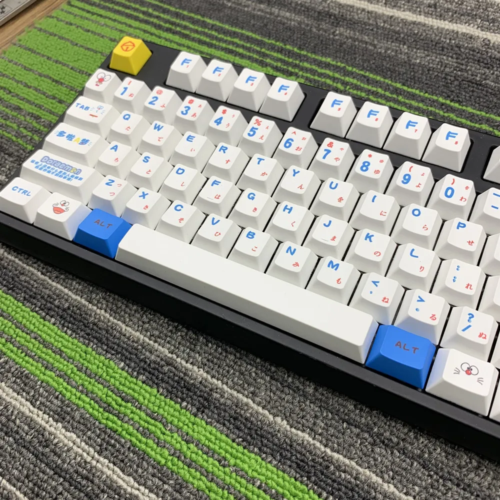 Doraemon PBT cherry perfil MX para teclado mecanico keycap краситель-Sub японский Kyecaps