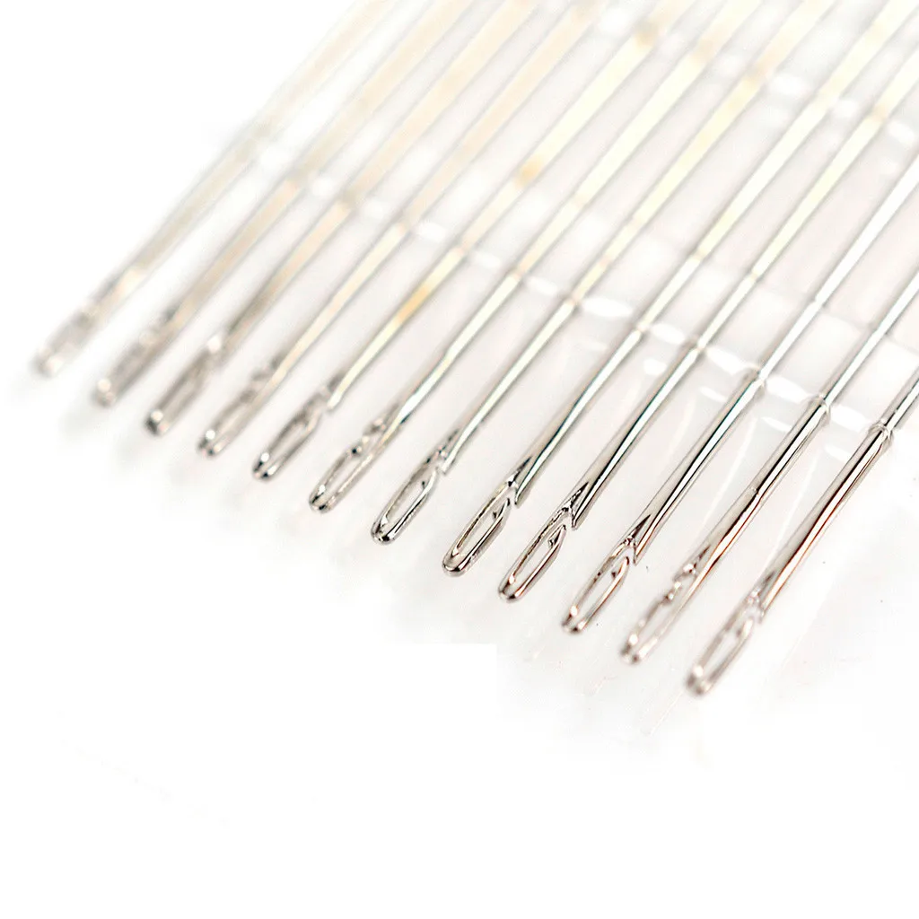 12pc толстый с принтом «большие глаза» Швейные Self-Threading иглы вышивка ручной набор для шитья, комплект изысканной вышивкой игла швейной иглы#2370