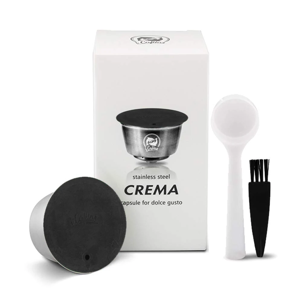 Reusable Coffee Capsule Dolci Gusto Stainless Steel Coffee & Milk Filter For Nescafe Dolce Gusto Capsula with Plastic Lid Tamper