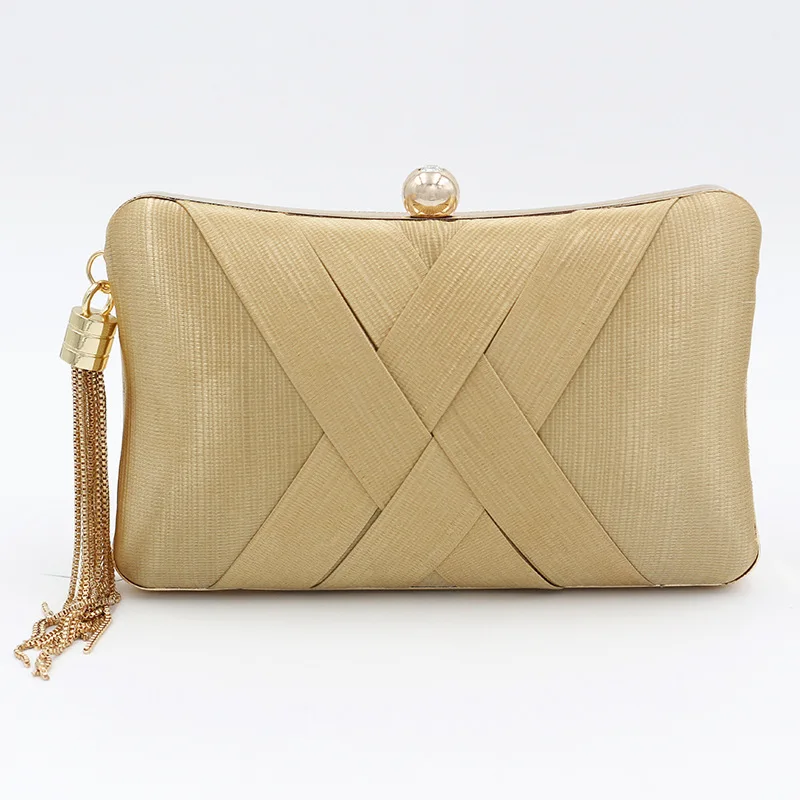 

Evening Bag New Style Entirely Handmade Tassels Pendant Evening Bag Large Capacity li fu bao Silk Clutch Bag