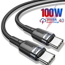 Baseus 100 Вт USB C к USB Type C кабель USBC PD шнур для быстрой зарядки USB-C Type-c кабель для Xiaomi mi 10 Pro Samsung S20 Macbook iPad