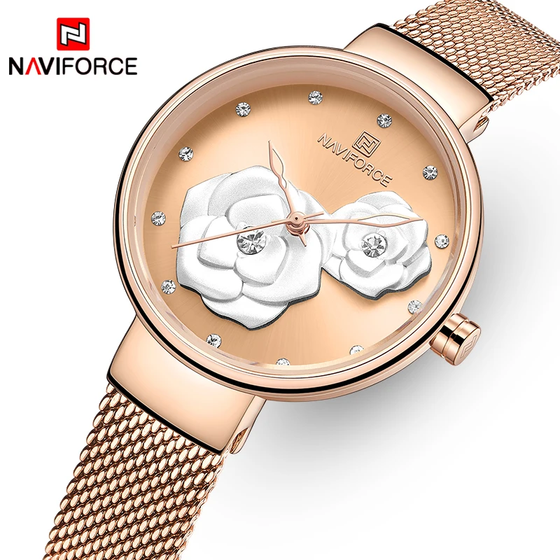 Новые женские часы Топ люксовый бренд NAVIFORCE красивый дизайн кварцевые женские часы простые водонепроницаемые наручные часы женские Reloj Mujer