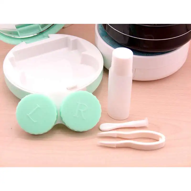 

Popular Mini Square Contact Lens Case Box Travel Kit Easy Carry Mirror Container Simple Marble Contacts Lenses Box 2020