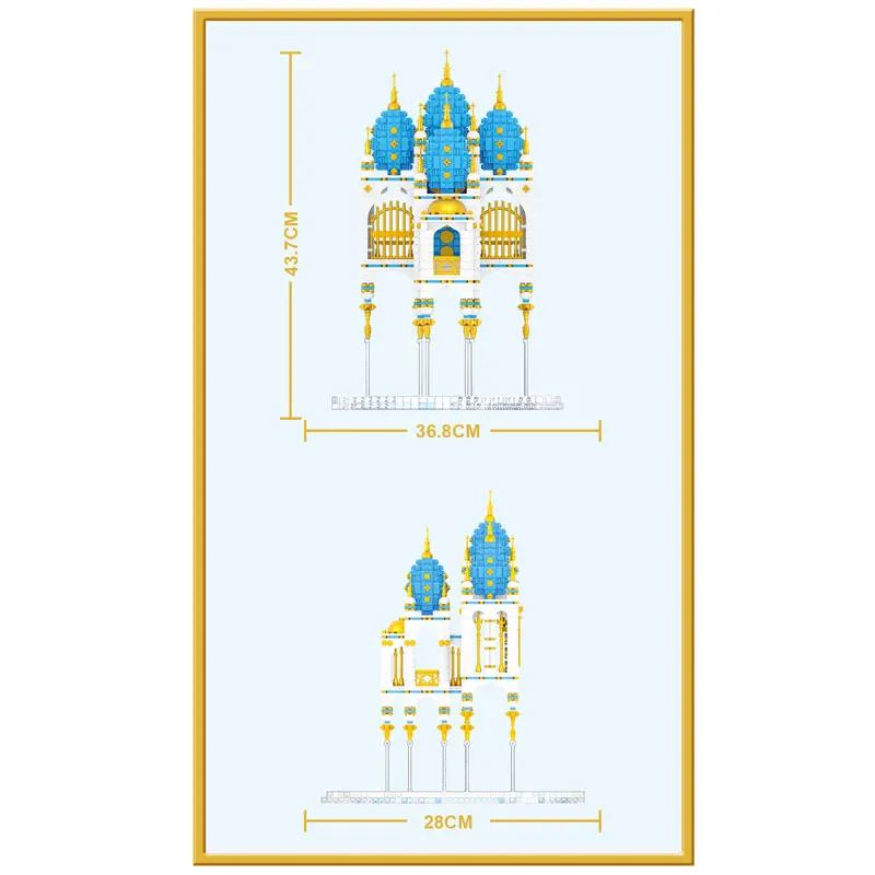 Yeshin MOC Streetview Building The Sky Castle модель совместима с 16015 строительными блоками кирпичи