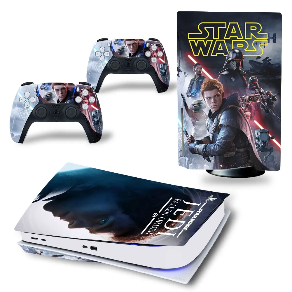 Marvel Star Wars PS5 Disk Skin Sticker Decal Cover for PlayStation 5 Console and 2 Controllers PS5 Disk Skin Sticker Vinyl 