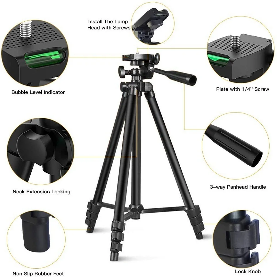 40" Photographic Lighting Tripod With 1/4 Screw Fill Light Stand Adjustable Suit For Ring Light Phone Stand Ring Lamp Ringlight