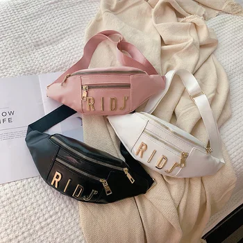 

Fashion Women Belt Bags letter Shoulder Crossbody Waist Bags Women PU Leather Fanny Packs Casual Purse Chest Bag