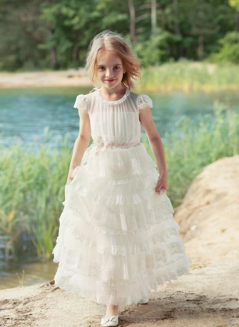 Inmundicia Hecho para recordar creativo Vestido Vintage de flores para niña, vestido de fiesta de boda, de primera  comunión, color blanco marfil|Vestidos floreados de niña| - AliExpress