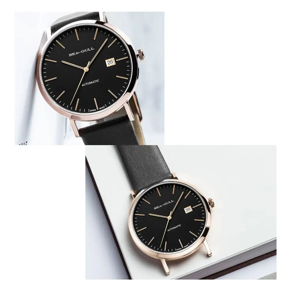 Seagull Bauhaus стильные механические часы с ветром, маленький второй, четыре цвета, автоматические мужские часы 5112