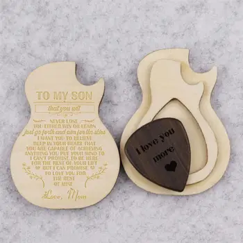 

Custom Guitar Picks Wooden Picks In Box Case Plectrum Holder Mediator Shopify Dropshipping 2020cusomized Engraved Gift To Son