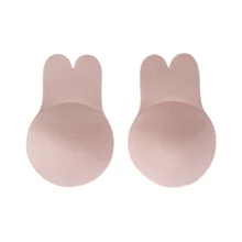 2 шт., милый женский невидимый бюстгальтер с заячьими ушками, наклейки на грудь, дышащие био-силиконовые накладки на соски, анти-провисание, накладки на грудь