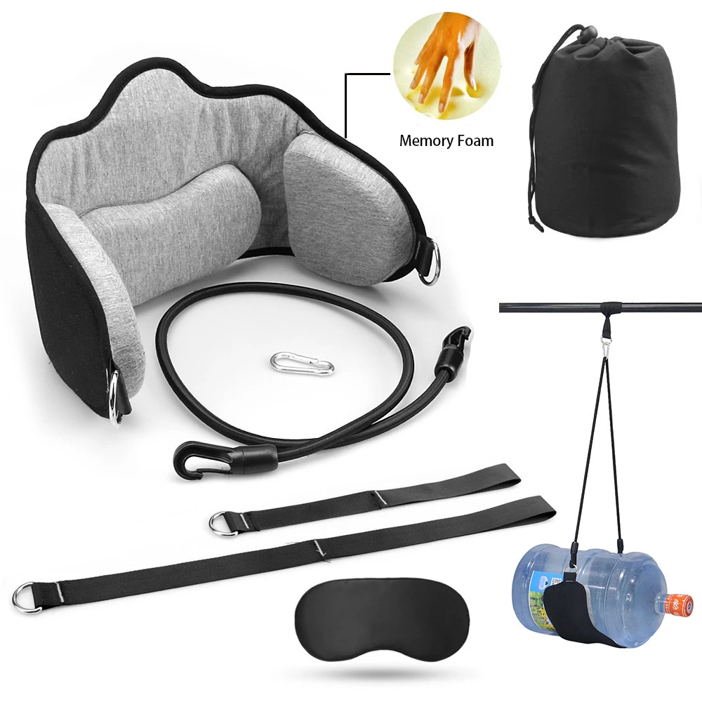 

Portable Adults Neck Hammock Set Office Neck Rest Stretcher Relieves Travel Memory Foam Pillow Neck Hammock