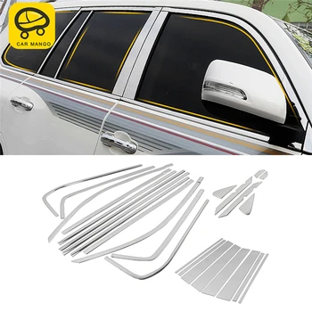 

CARMANGO Car Styling Door Window Chrome Cover Frame Trim Sticker Exterior Accessories for Toyota Land Cruiser 200 2016-2018