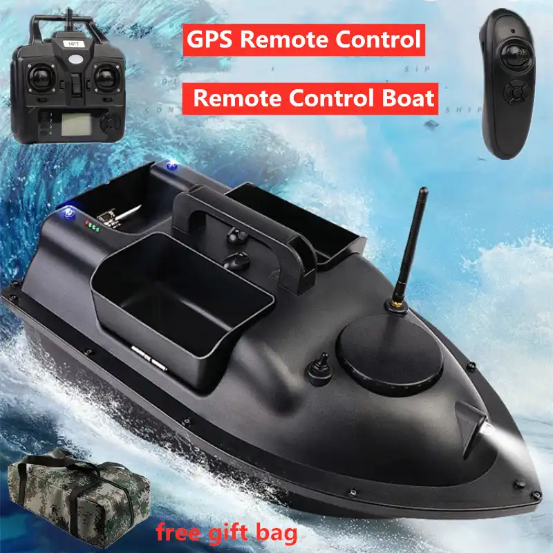 500M Wireless RC Fishing Bait Boat Fish Hook Post Boat 3 Hoppers With Handbag