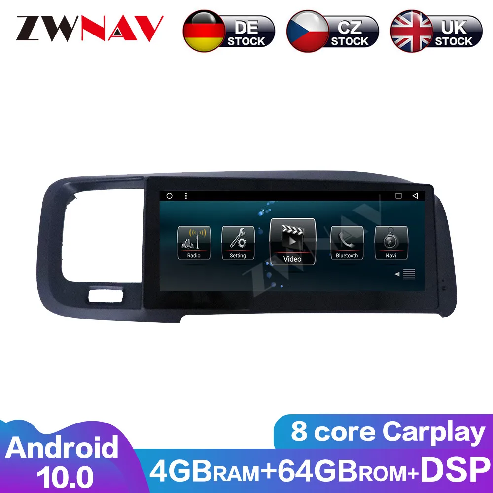 

Автомобильный мультимедийный плеер на Android 10, 4 + 64 ГБ, для Volvo S60 2011- 2020, автомобильное радио, GPS-навигация, аудио, видео, стерео плеер, головное устройство DSP