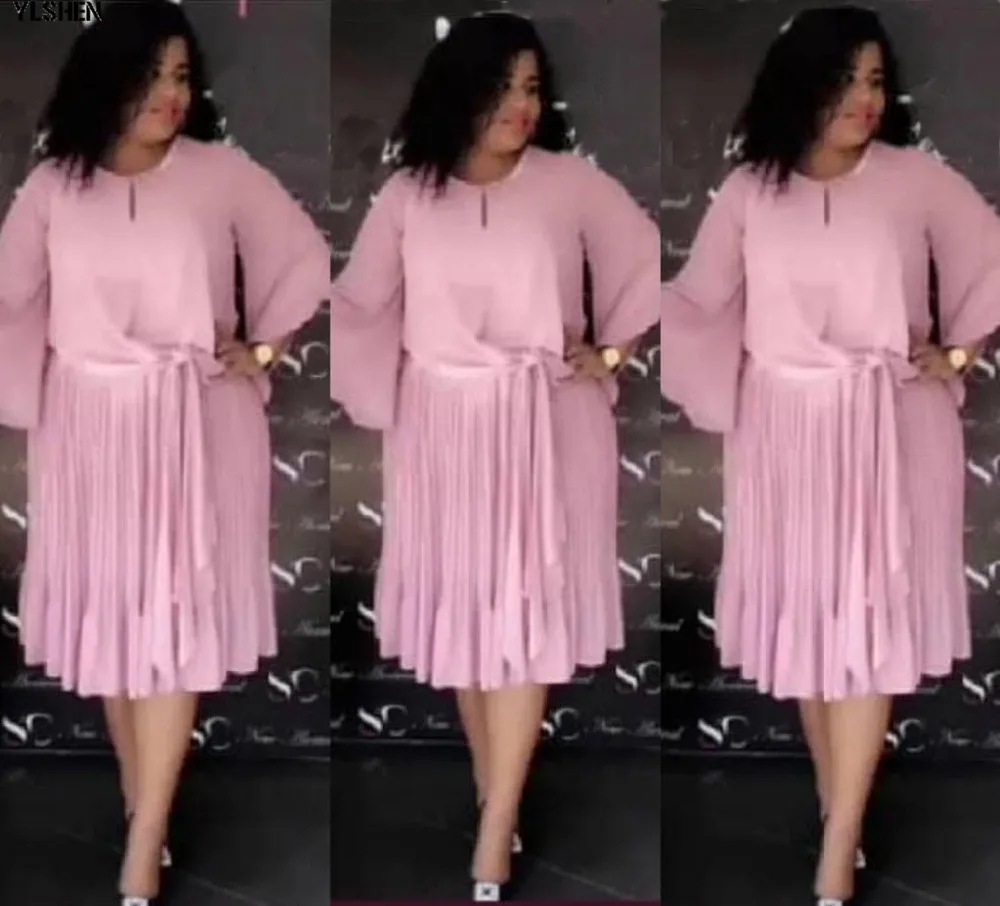 African Dresses For Women 2019 New Elegent Fashion Style African Dress Clothes Women Plus Size Knee-length Ankara Dresses L-3XL 04