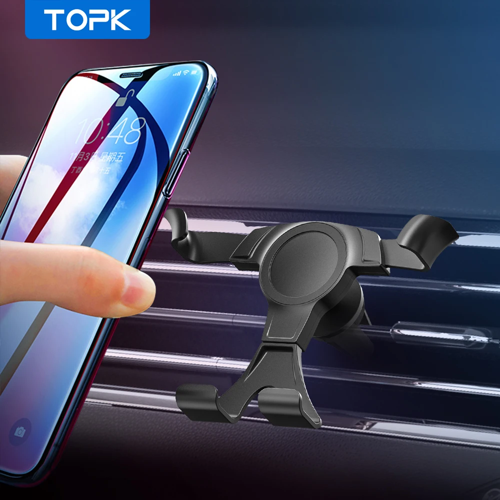 TOPK Gravity Car Phone Holder for iPhone Samsung Xiaomi Car Mount Stand