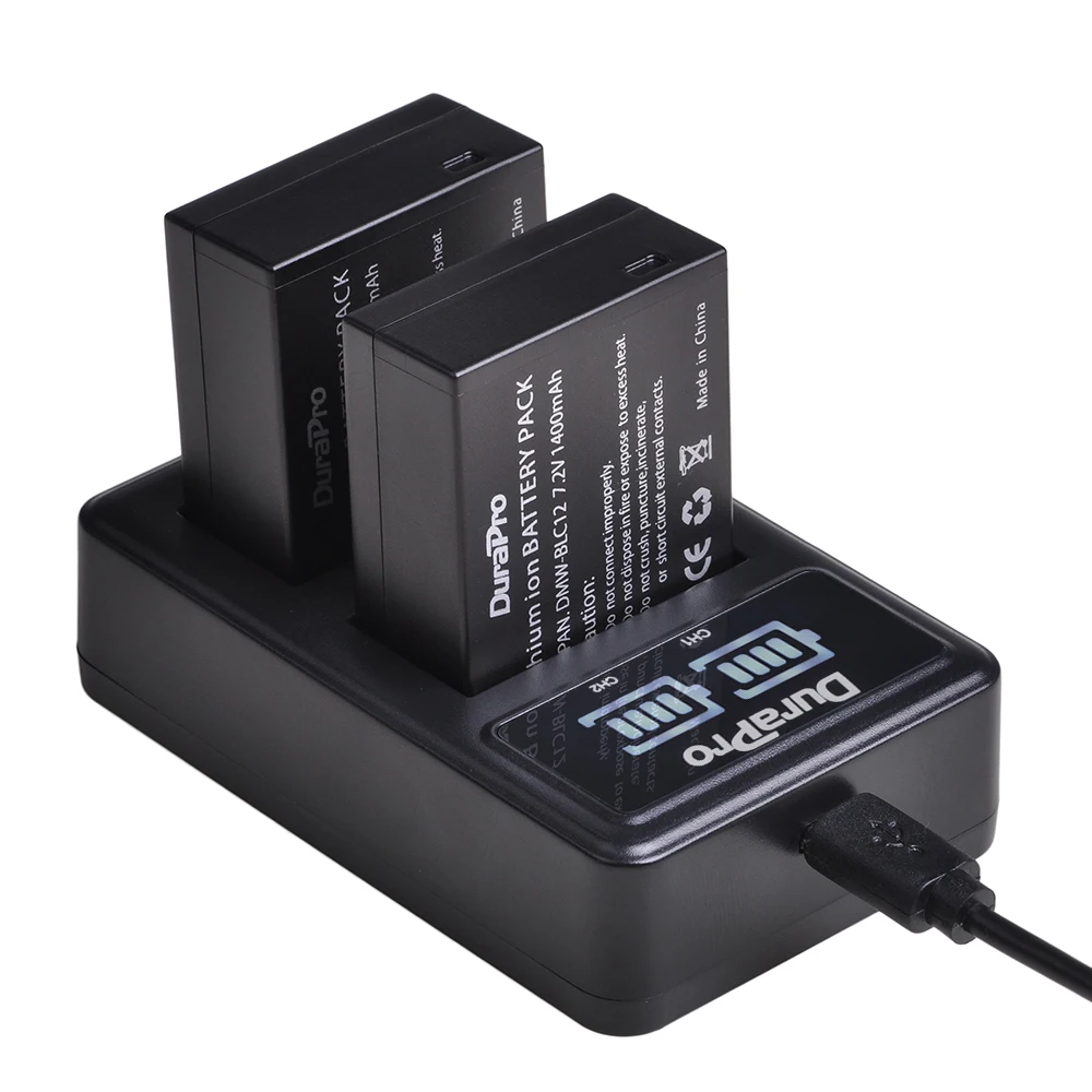 Dmw-Blc12 Blc12 Bateria Dmw-Blc12E Dmw-Blc12Pp Batteria + Caricabatterie Per Parti Panasonic Lumix Dmc-G85,Fz200,Fz1000,G5,G6,G7,Gh2,Gx8