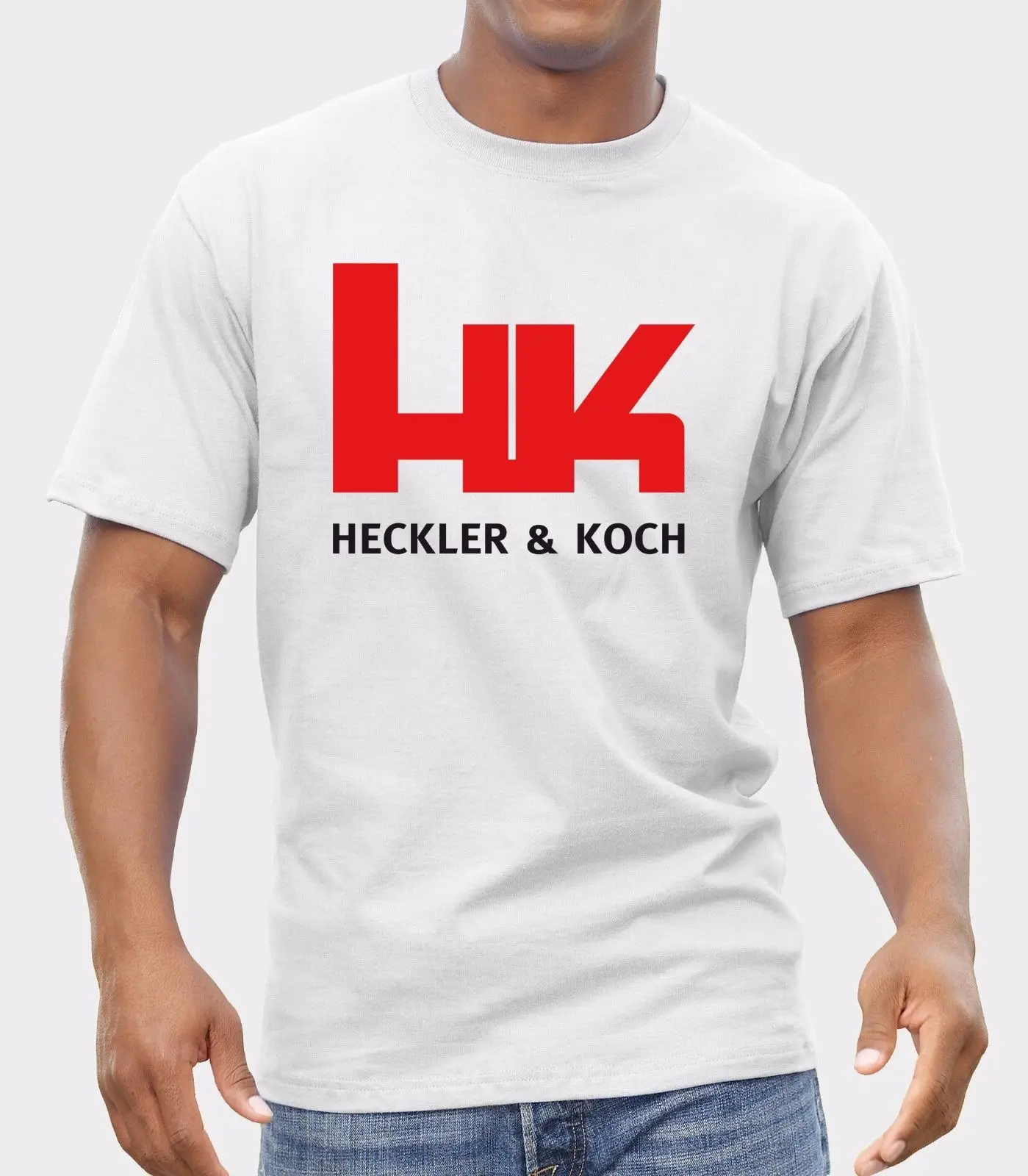 Футболка с логотипом Heckler &amp Koch Мужская футболка принтом EPSON топы оптовая продажа