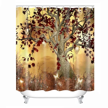 

Shower Curtain 3D Art Home Thick Polyester Digital Printed Waterproof With Hooks Mildew Resistant Decoration Modern Accessories