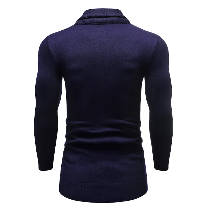 Loldeal Men Cardigan Sweater Stylish Soft Cotton Lapel Unbuttoned Slim Knit