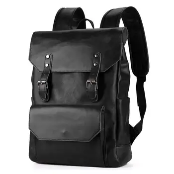 

Euramerican fashion Unisex backpack crazy horse leather high capacity travel backpack multi - power simple backpack men bagpack