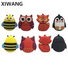 Новинка, usb флеш-накопитель, мультяшный флеш-накопитель, креативный, милый, лиса/сова/пчела, флешка, 4 ГБ, 8 ГБ, 16 ГБ, 32 ГБ, животные, пингвин, usb карта памяти, подарок