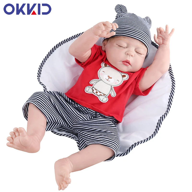 Куклы OKKID для новорожденных 22 дюйма реалистичные силиконовые мягкие 55 см |