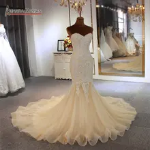 Новая коллекция полная Русалка отделка бисером свадебное платье без бретелек на заказ