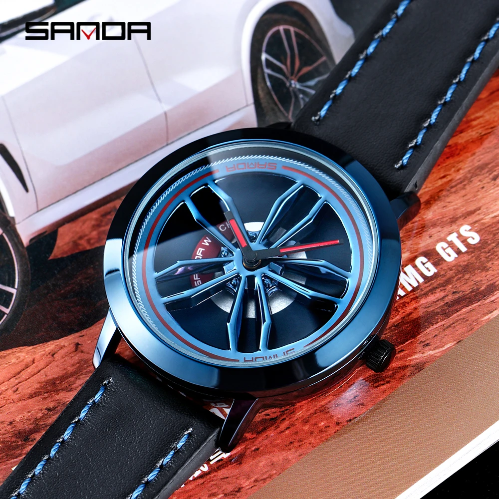 

Rim Watches Wheel Hub Watch Men 2020 Car Wheel Male Clock Racing Skeleton Hollow Dial Leather Men'S Watch Relogio Masculino