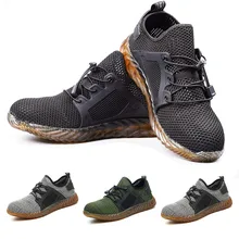 Женская Мужская безопасная обувь со стальным носком; Рабочая дышащая обувь спортивная обувь; tenis masculino Scarpe Uomo