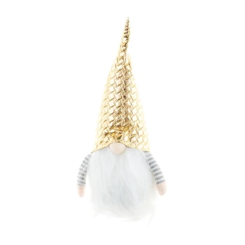 

Handmade Swedish Gnome Tomte Doll Ornaments with Beard Long Hat Christmas Elf