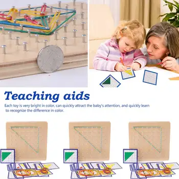 

Baby Toy Creative Graphics Rubber Tie Nail Boards with Cards Childhood Education Preschool Kids Brinquedos Juguetes