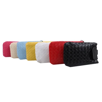 

Mobile Phone Mini Bags Ladies Pu Leather Small Clutches Shoulder Bag Women Handbag Solid Color Clutch Purse Billetera Mujer
