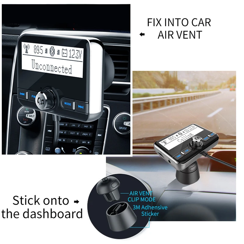 Bluetooth fm-передатчик автомобильный модулятор двойной usb зарядка fm-модулятор Bluetooth 4,2 AUX Bluetooth MP3 плеер Автомобильный Комплект передатчик