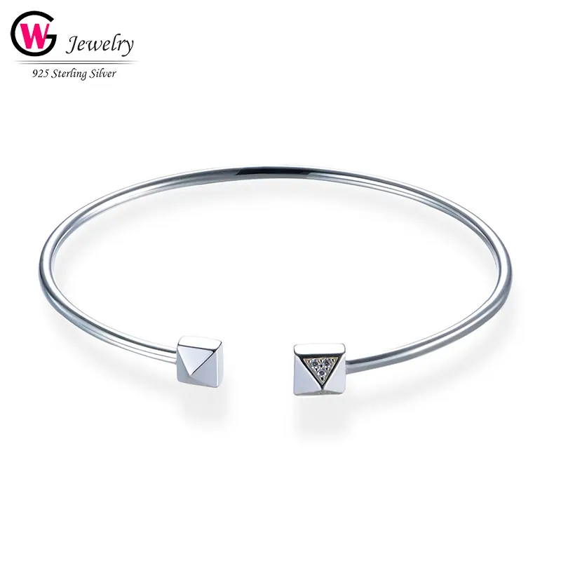 GW 925 серебряный модный браслет для женские браслеты-каффы браслеты с открытым замком элегантные браслеты женские браслеты модные