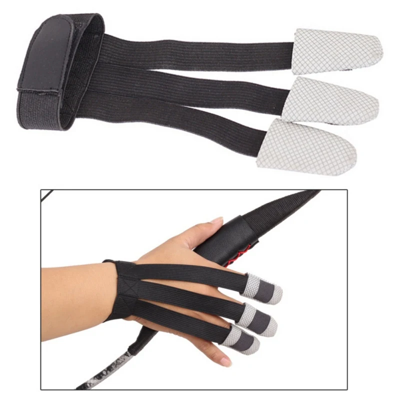 

3-finger Bow Arrow Archery Protective Mittens Support Guard Elastic Finger Protector Glove Sports Safety Hunting Gloves