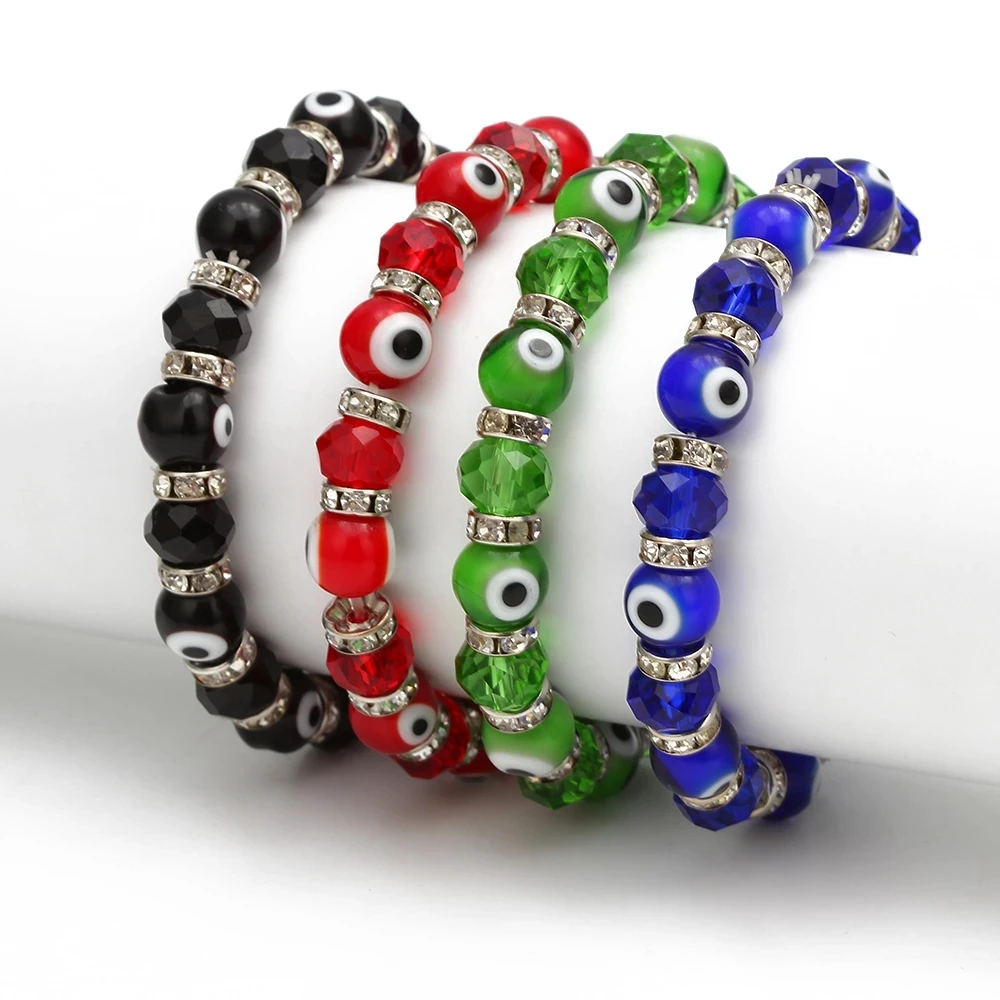 MEIBEADS Trendy Simple Evil Eye Religious Eye Charm Blue Beads Lucky Bracelet Match Turkish Bracelet for Women Earrings Y5226 bracelet jewelry
