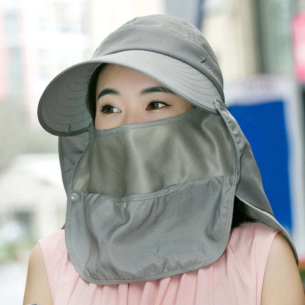 

Detachable Hat Polyester Summer Sun Protection Hat UV Protection Face Neck Sun Cap Outdoor Fishing Hiking Work Casual Use