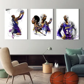 

Kobe Bryant Basketball Star Canvas Painting NBA LAKER 24 Blood Dunk Poster Bedroom Dormitory Wall Art Pictures Home Decor Mural