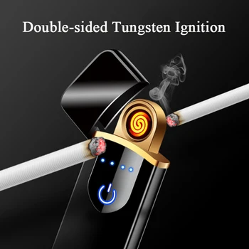 

Zinc Alloy Electric Plasma Lighter Dropship Suppliers Rechargeable Flameless Candle Mini Thin USB Charge Lighter