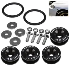 Mayitr 1 ensemble noir voiture Auto rapide attache JDM Style pour pare-chocs coffre garde-boue trappe couvercle Kit pièces